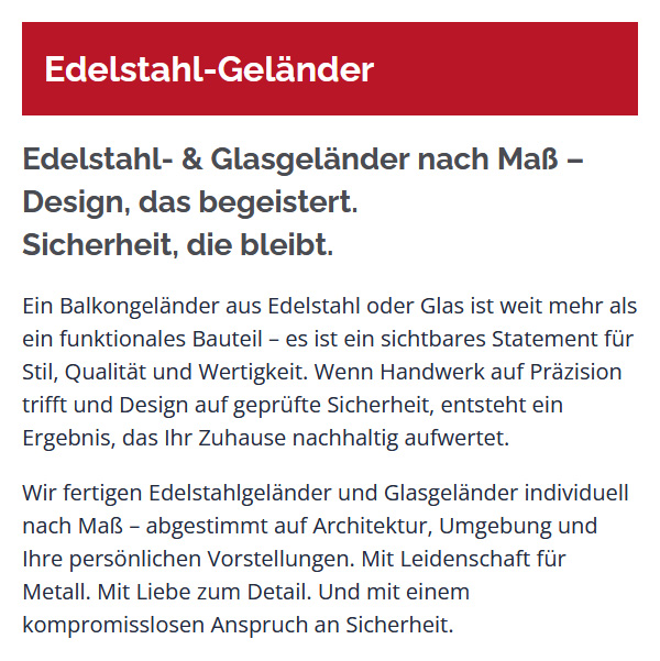 individuell gefertigtes Balkongel&auml;nder in der N&auml;he von 72070 T&uuml;bingen