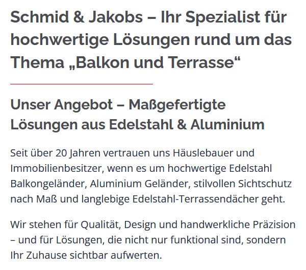 zeitgemäßes Geländer für Balkone